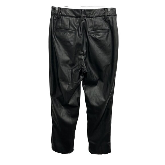 Lane Bryant NEW Sz 12 Black Faux Leather Strait Leg Pants Party New Years Chic - Picture 2 of 10
